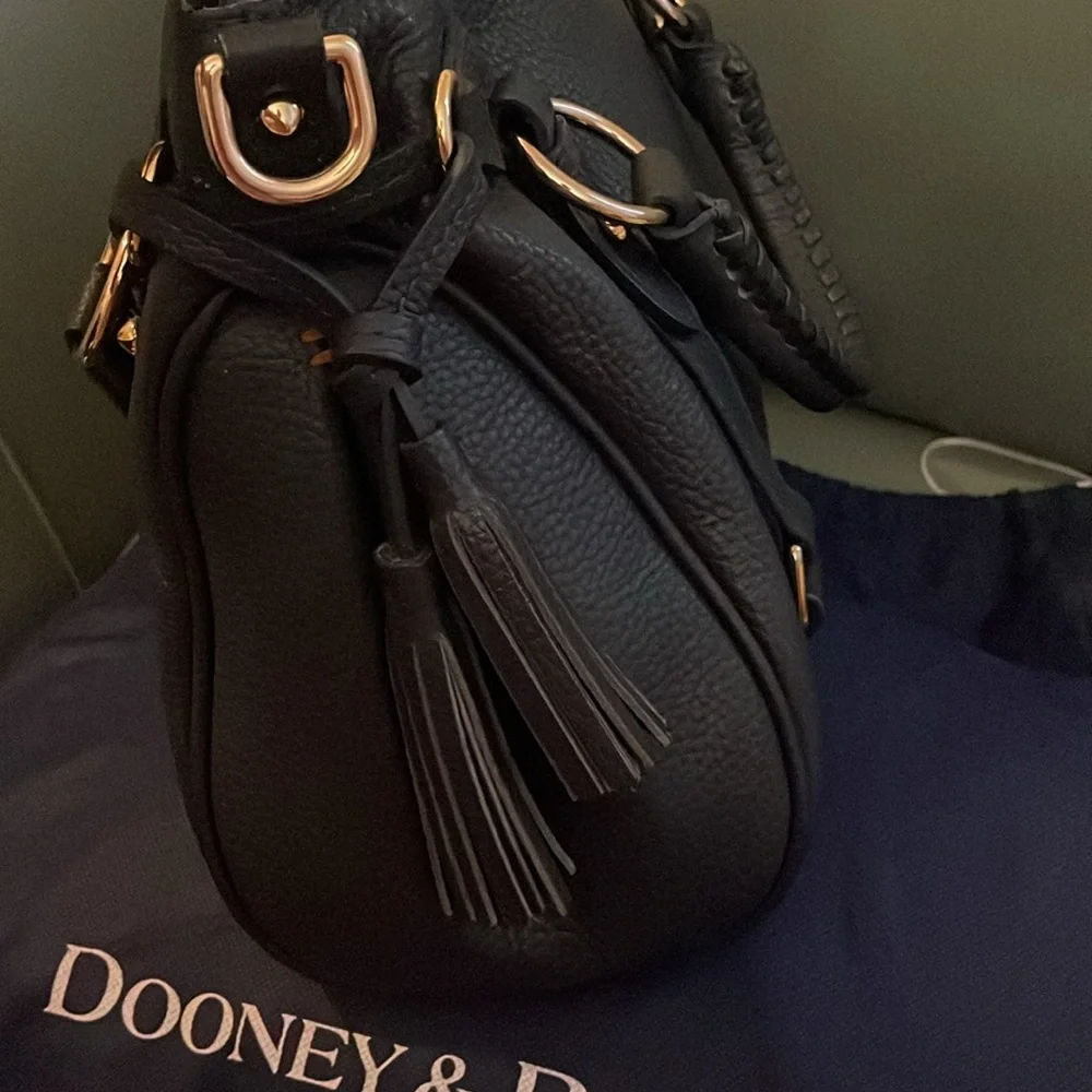 Dooney&bourke Navy Blue Pebbled Leather Florentine  Tassel Satchel 🔺FIRM🔺 - Picture 8 of 16